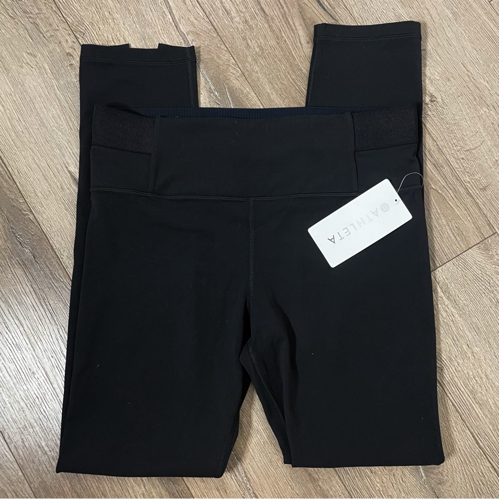 Athleta NWT Black Athletic Leggings SZ Large Work out / Athleisure Pants